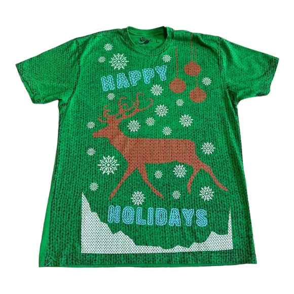 Five Crown "Happy Holidays” Graphic T-Shirt, Size L - Picture 1 of 3